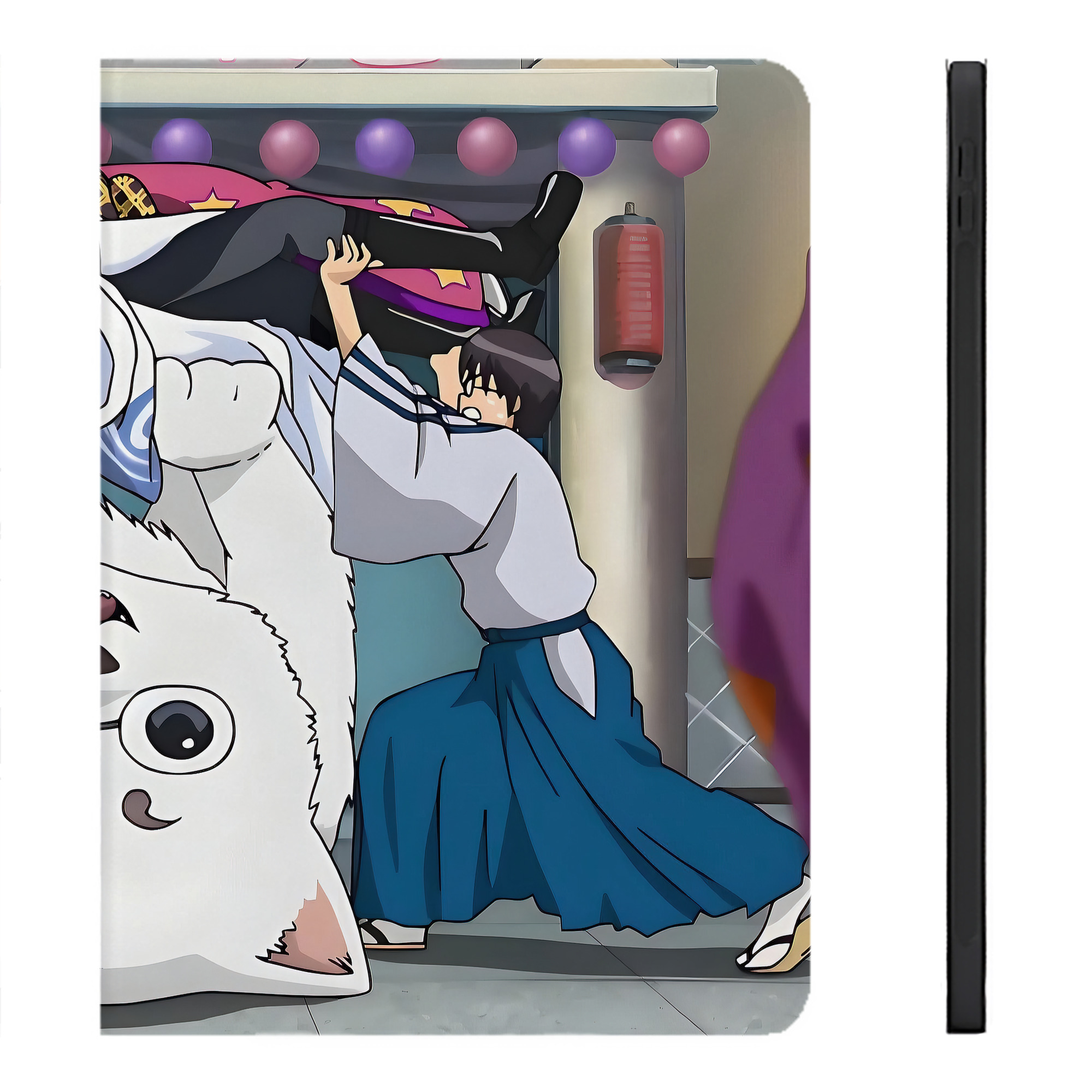 （画像用） ぎんたま 坂田銀時（さかたぎんとき） 神楽 志村新八（しむら しんぱち） GINTAMA Sakata Gintoki Kagura Shimura Shinpachi IPadケース ペンホルダー付き ブックスタイルデザイン